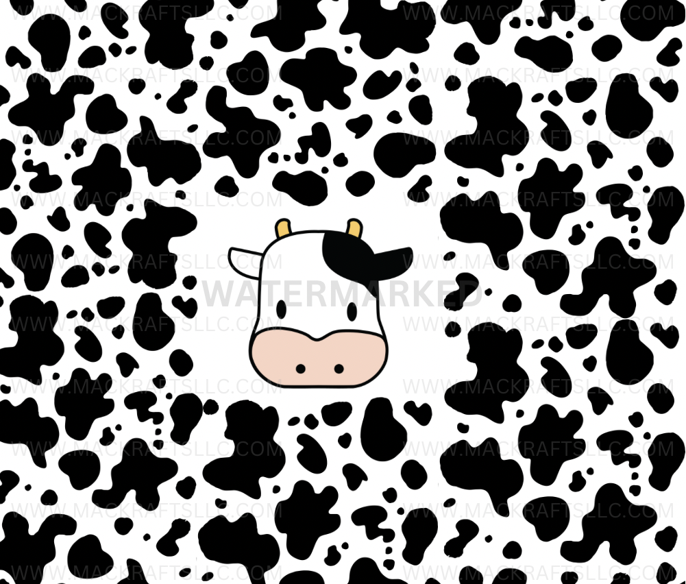 Cute Cow Face & Cow Print Instant Digital Download