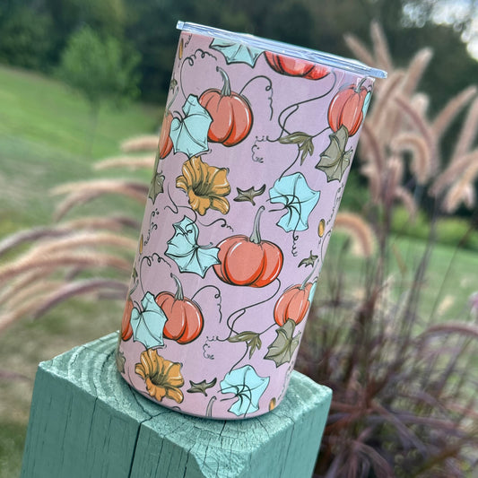 Pink Pumpkin Patch Stainless Steel Kid Cup (Sippy & Tumbler Lid)