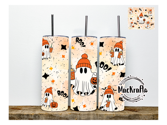 NEW *** Halloween Ghost Trick or Treat Tumbler | Stainless Steel Double Wall Tumbler