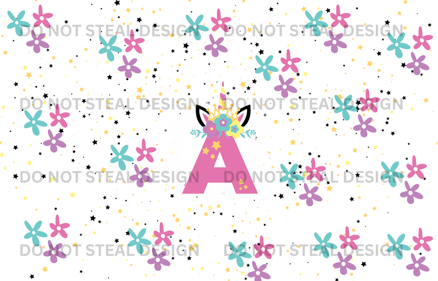 Unicorn Letters A-Z Sippy Cup Instant Digital Download
