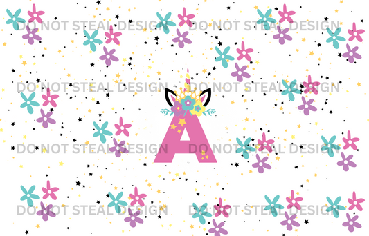 Unicorn Letters A-Z Sippy Cup Instant Digital Download