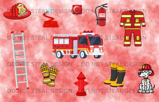 Red Firefighter Sippy Cup Instant Digital Download