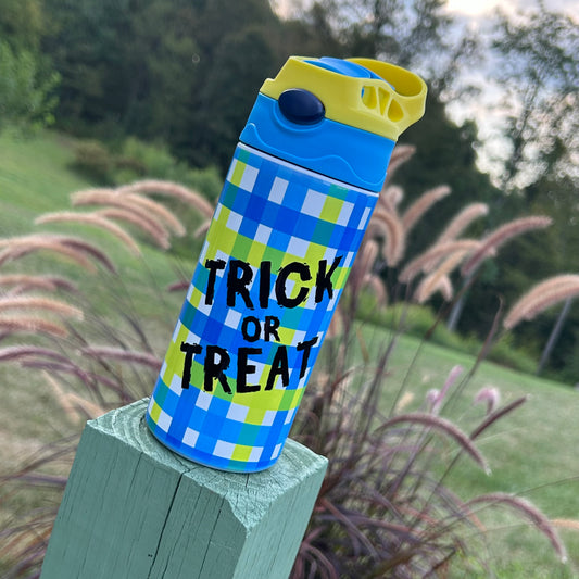 Trick-or-Treat Mummy (Blue) Stainless Steel Kids Flip Lid Cup