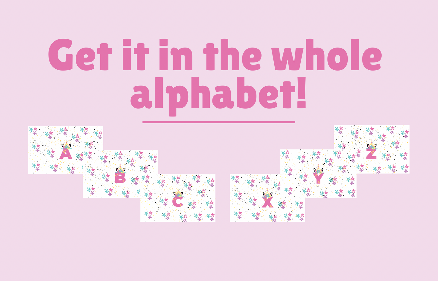 Unicorn Letters A-Z Sippy Cup Instant Digital Download