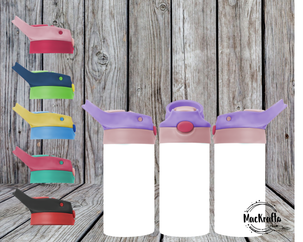 Sublimation Blank 12oz Double Wall Stainless Steel Flip Lid Kid Cup - 1pc