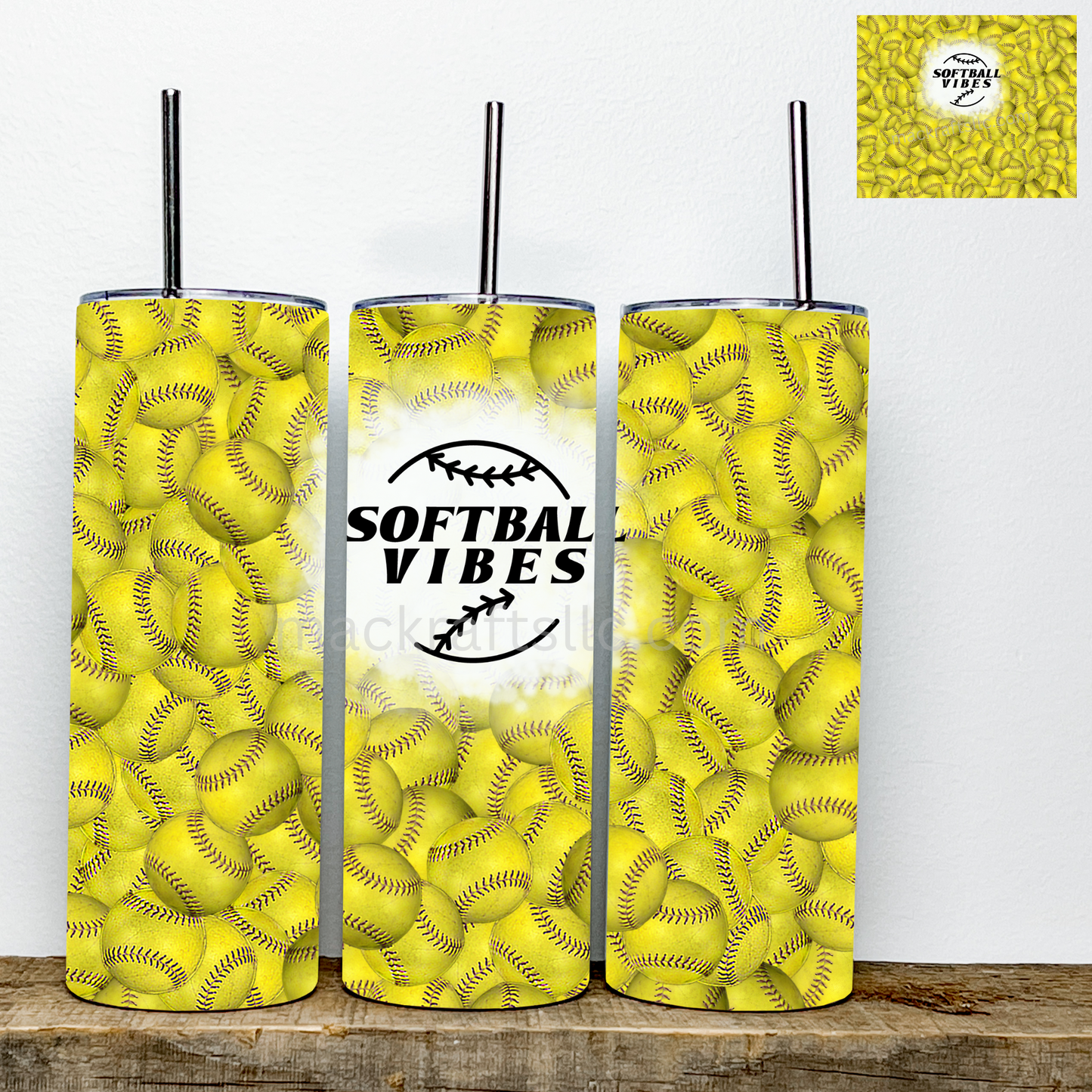 Softball Vibes Tumbler | Tumbler | Stainless Steel Double Wall Tumbler