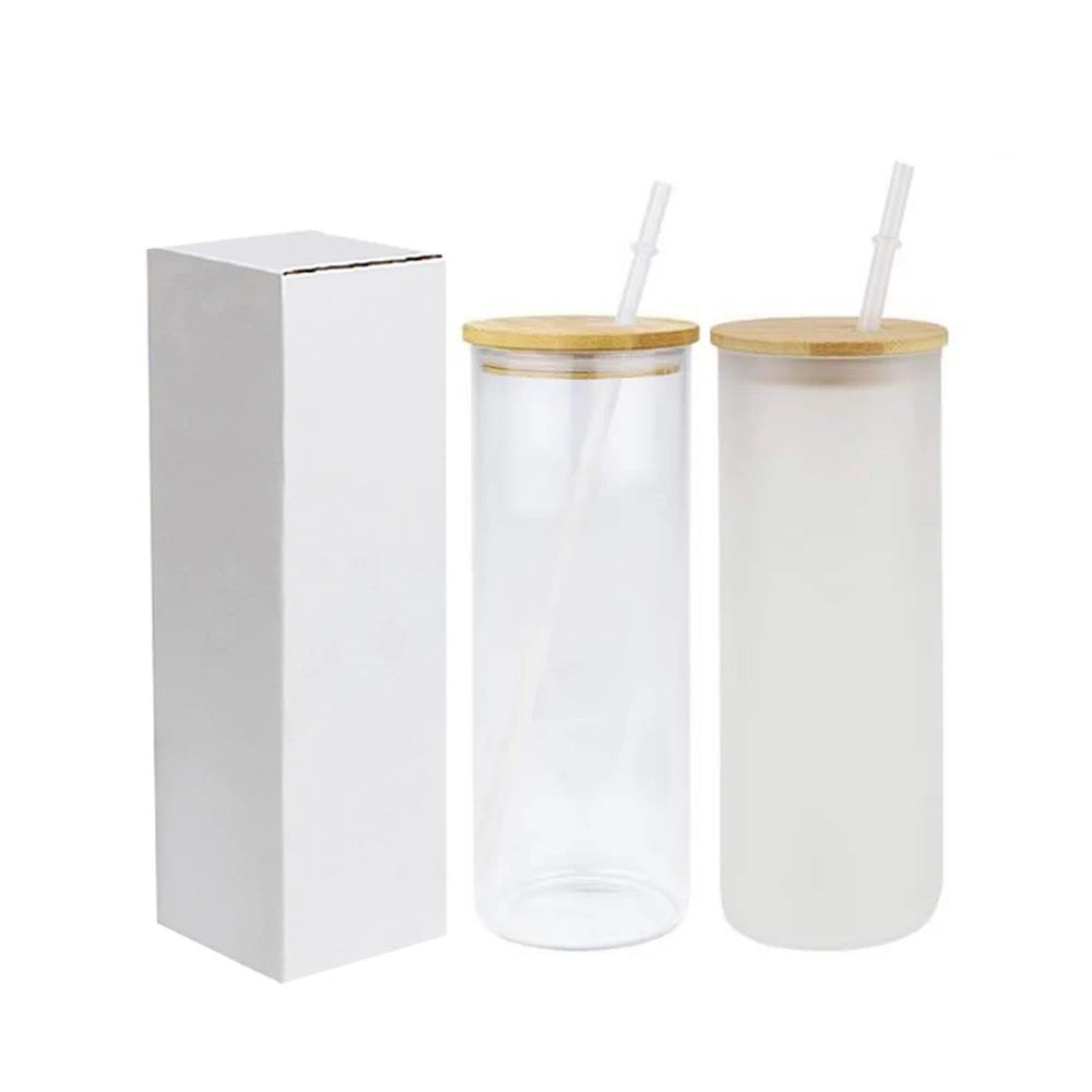 BLANK 25oz MATTE/FROSTED GLASS Straight Tumblers | Case of 25