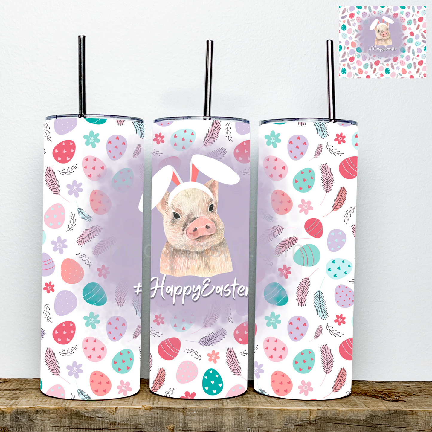 Happy Easter Cow/Pig Tumblers | Stainless Steel Double Wall Tumbler