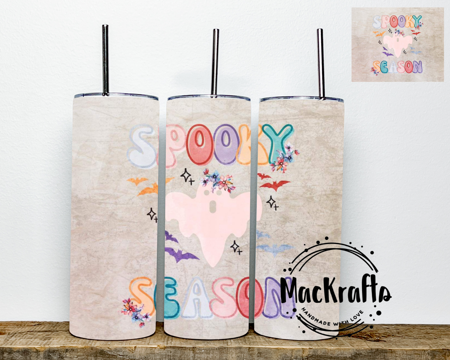 Flowers and Hearts Boho Tumbler | Stainless Steel Double Wall Tumbler