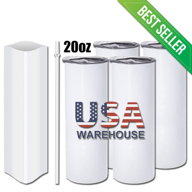 BEST SELLER Blank 20oz Straight Sublimation Tumblers | Double Wall Stainless Steel Tumblers (CASE of 25 or 50)