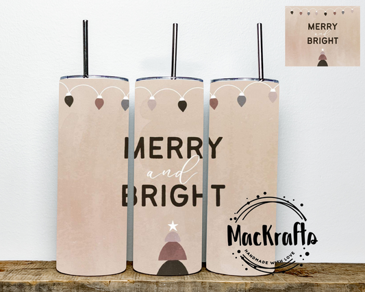 Boho Merry And Bright Tumbler | Stainless Steel Double Wall Tumbler