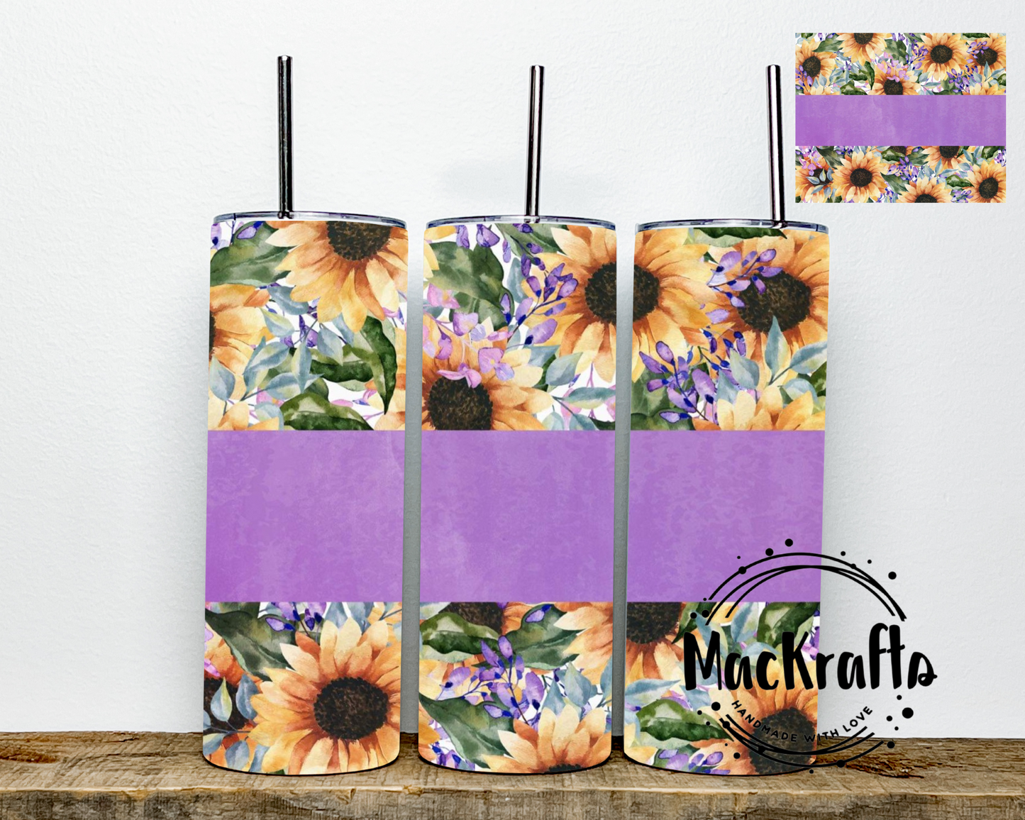 Violet’s Sunflower Garden Tumbler | Stainless Steel Double Wall Tumbler