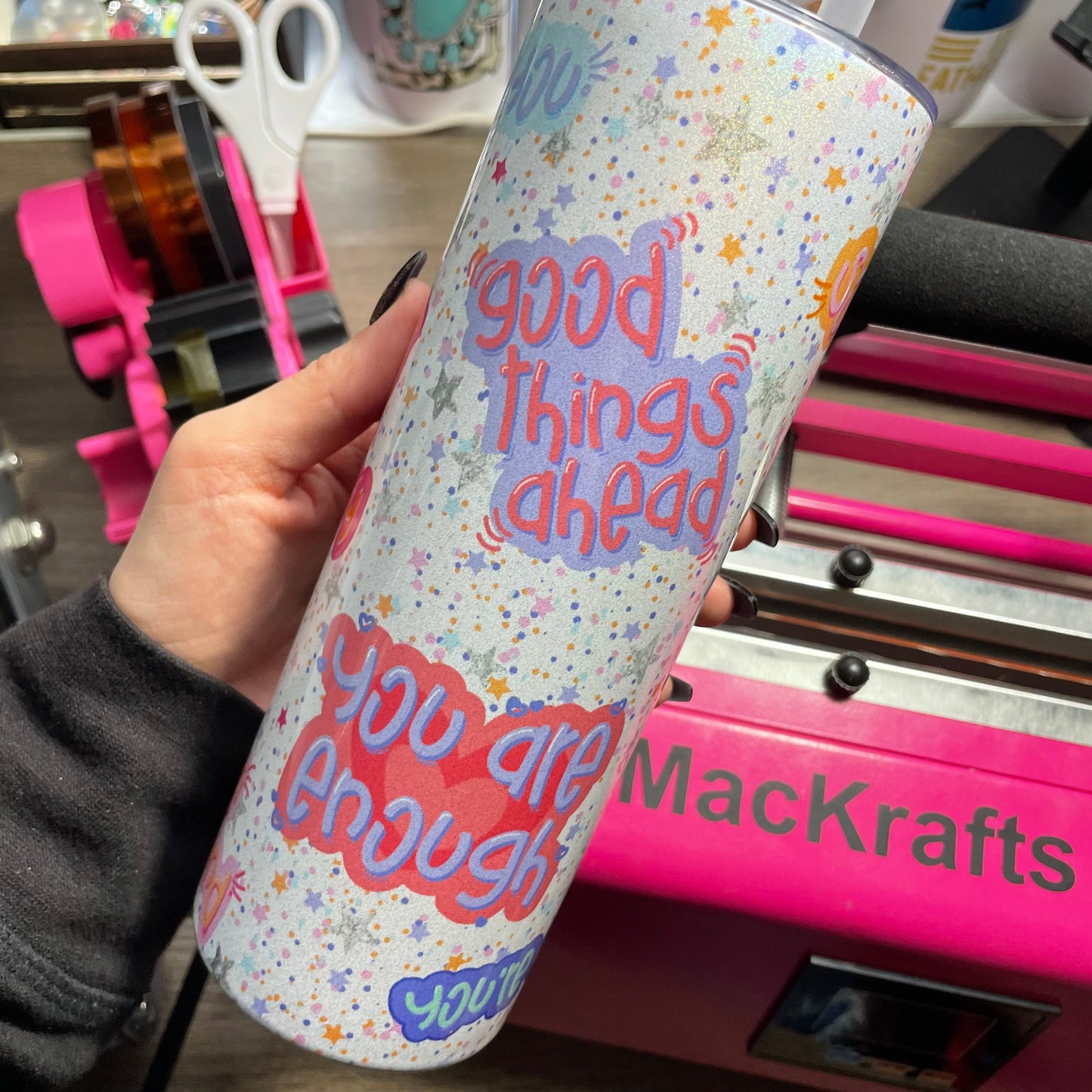 Cute Affirmations Holographic Tumbler