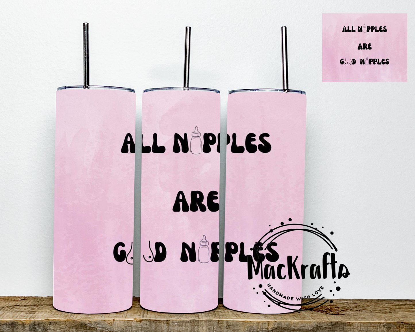 ALL Nipples Are Good Nipples Purple Tumbler | Stainless Steel Double Wall Tumbler