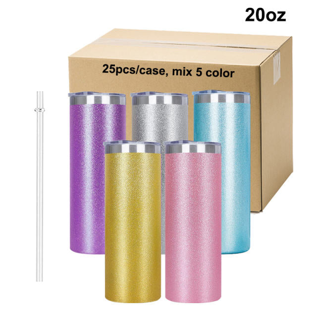 BLANK 20oz GLITTER tumbler / textured glitter Straight Tumblers | Case of 25