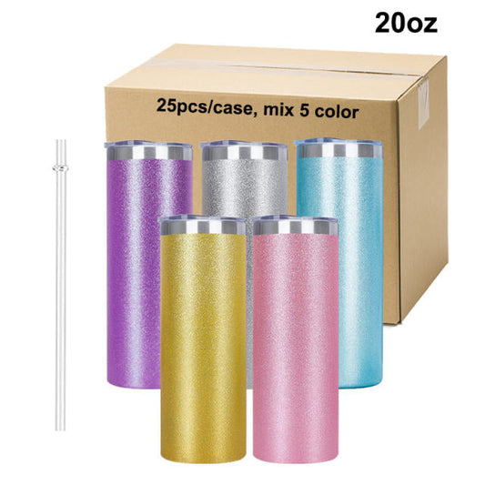 BLANK 20oz GLITTER tumbler / textured glitter Straight Tumblers | Case of 25