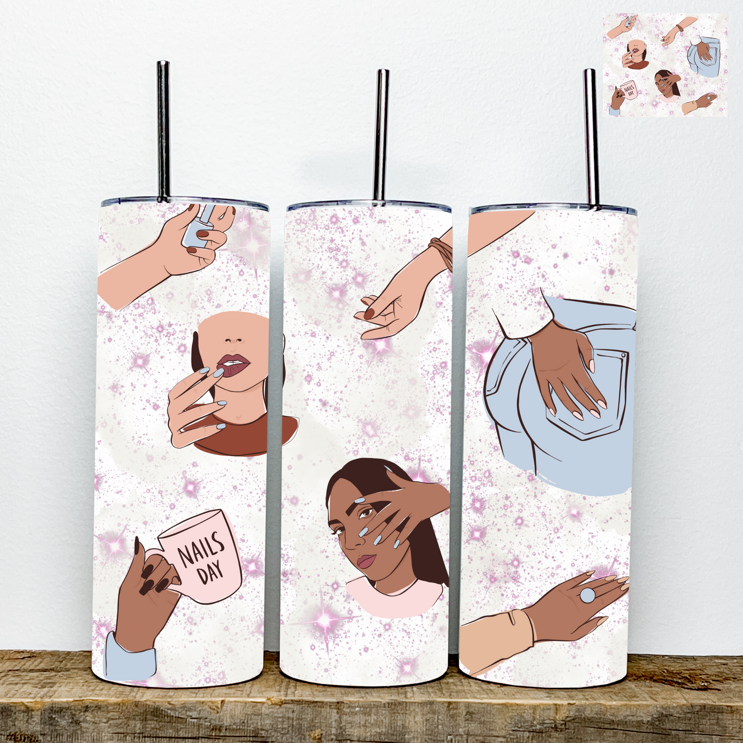 Nails Day Pink Tumbler | Stainless Steel Double Wall Tumbler