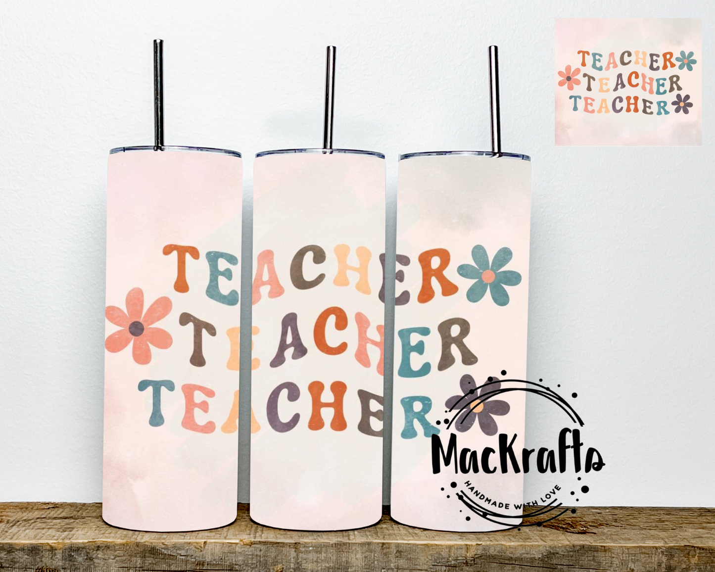Curvy Teacher Tumbler | Stainless Steel Double Wall Tumbler