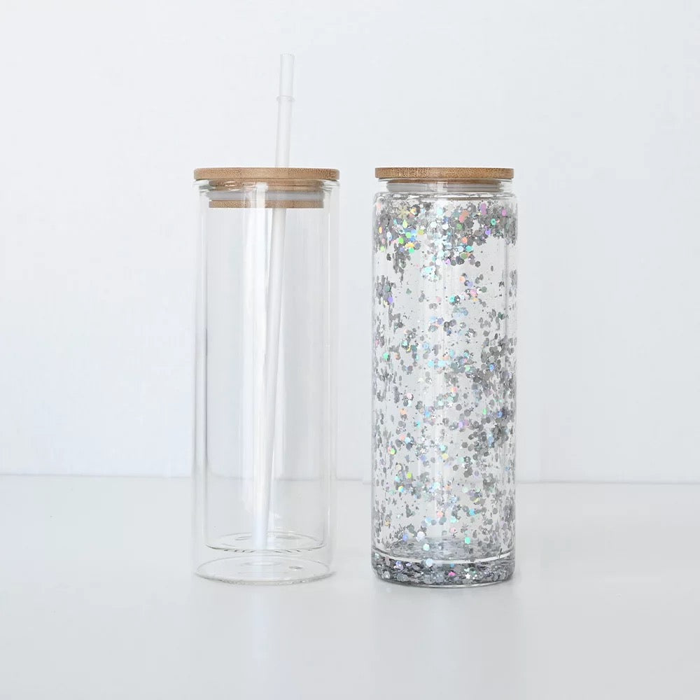 BLANK 20oz. Snow globe CLEAR GLASS Straight Tumblers | Case of 25