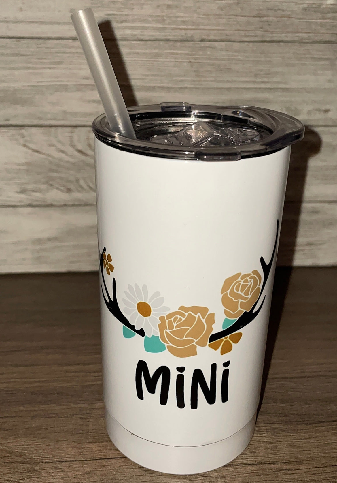 Mini Brown Flowers Short Tumbler | 12oz. Tumbler