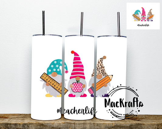 Gnome Teacher Tumbler | Stainless Steel Double Wall Tumbler