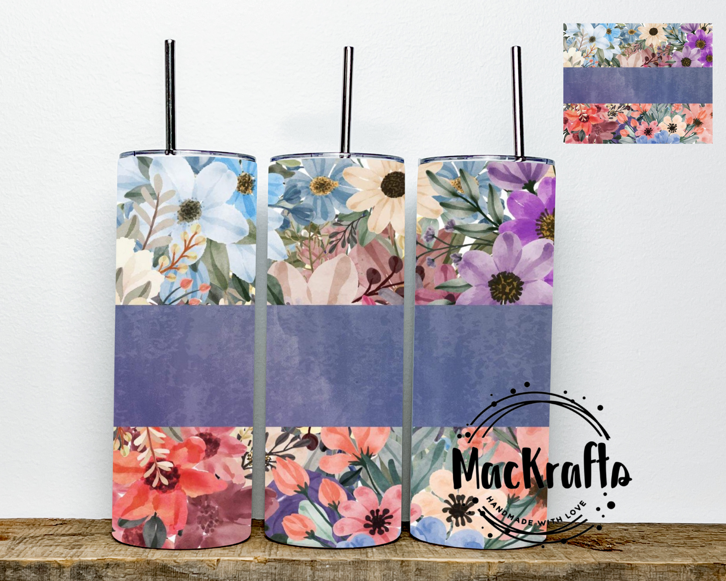 Violet’s Flower Garden Tumbler | Stainless Steel Double Wall Tumbler