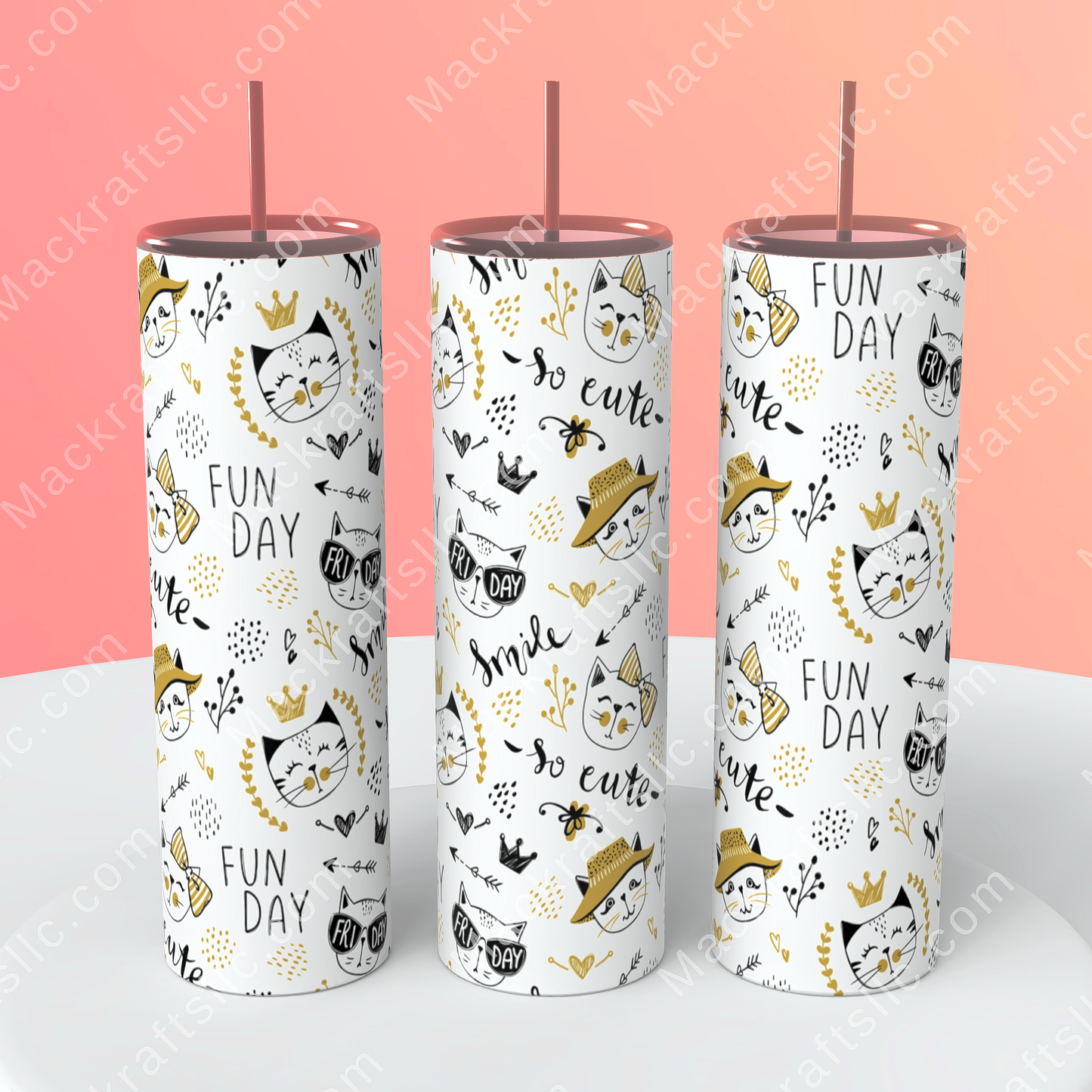 Cat So Cute Tumbler | Stainless Steel Double Wall Tumbler