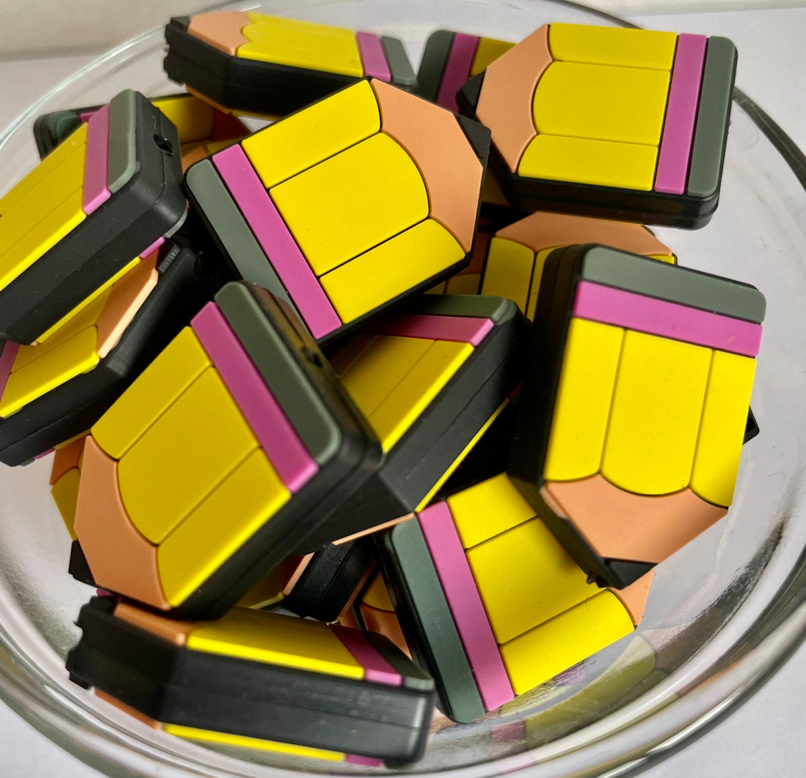 Teacher Pencil Focal Silicone Beads, Goat Silicone Focals, Silicone Beads, Farm Silicone Beads, Tan Silicone Focal Beads, Farm Animals Silicone Focal Beads, Focal Beads, Focal Silicone Beads, Beads for Crafting