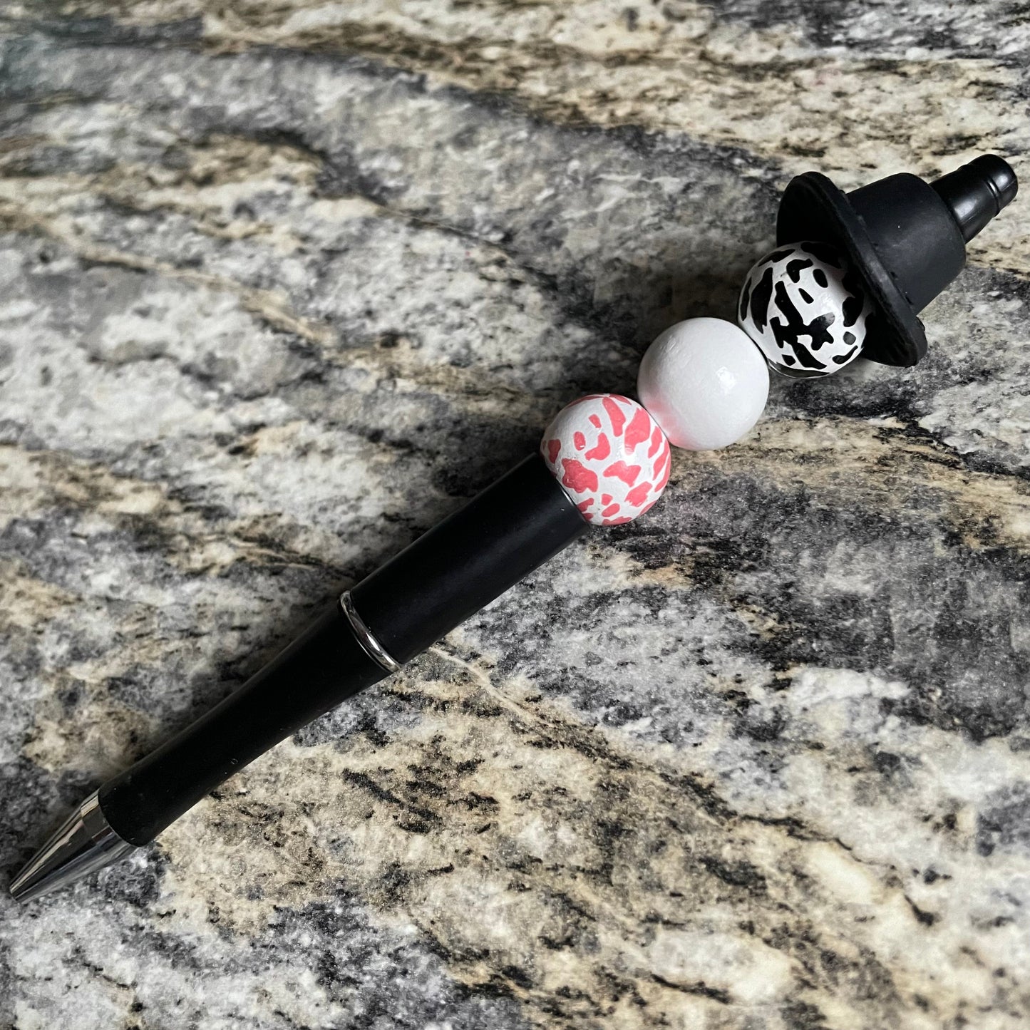 Cowboy Hat & Cow Print Pen | Refillable Black Ink Pen