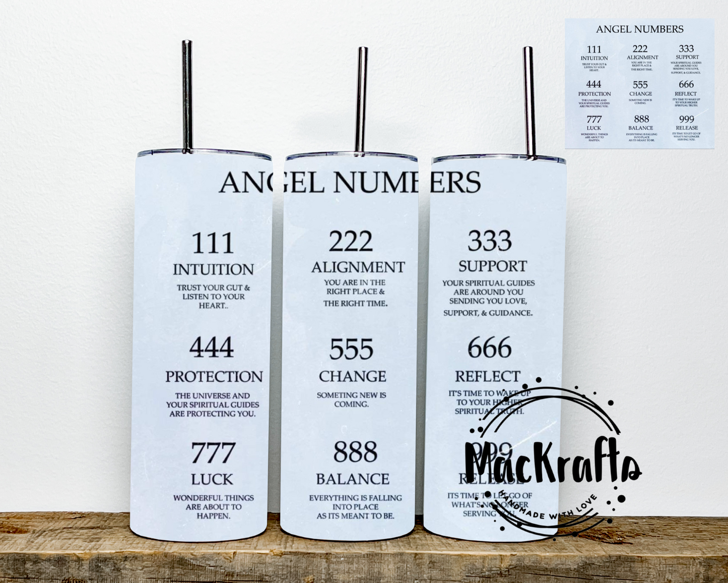 Angel Numbers Tumbler | Stainless Steel Double Wall Tumbler