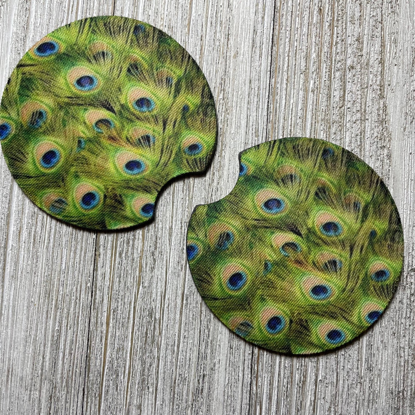 Peacock pattern Drink Coaster set of 2