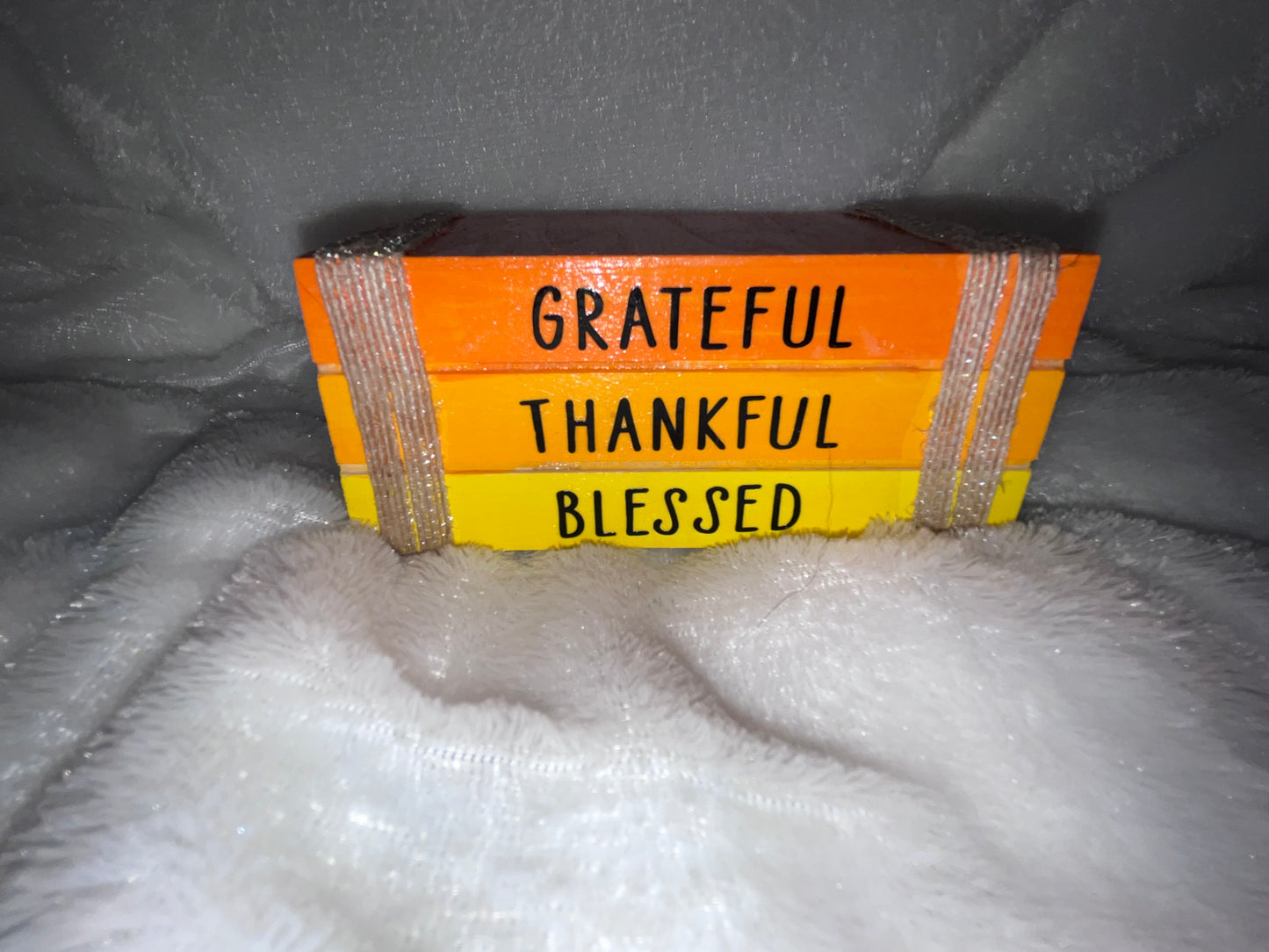 Grateful, Thankful, Blessed Handcrafted Crate