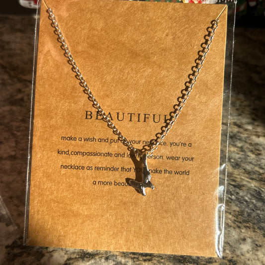 Butterfly Necklace - Silver - With A Beautiful Poem