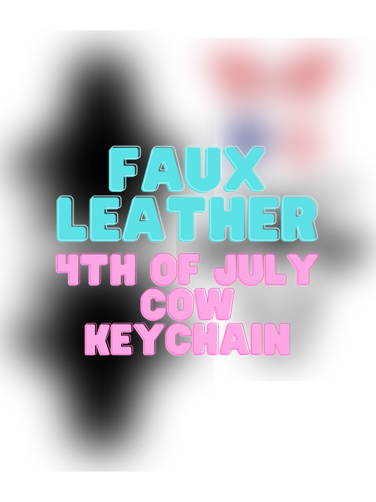 4th Of July Faux Leather Cow Keychain