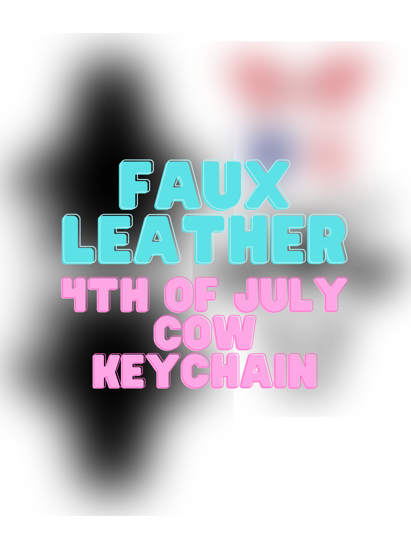 4th Of July Faux Leather Cow Keychain