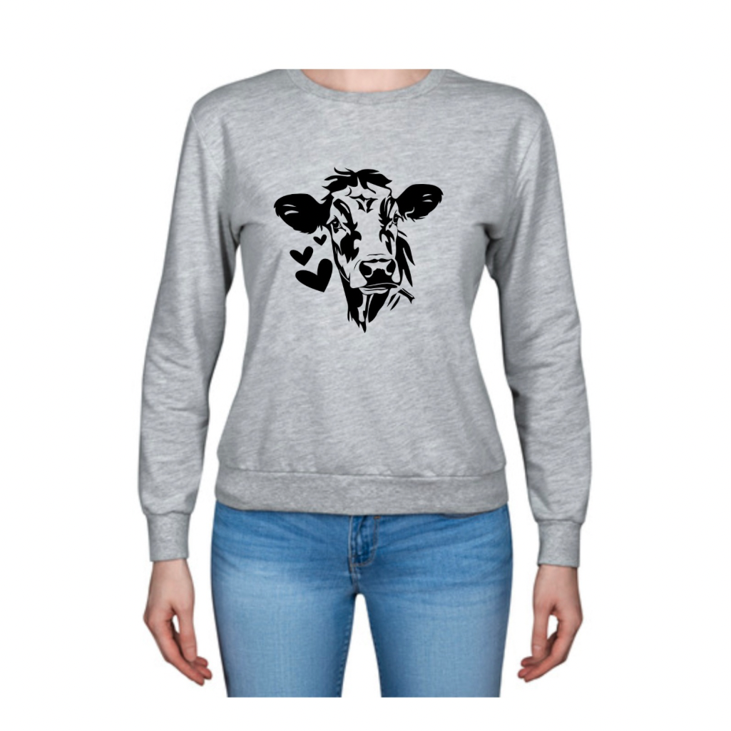 Cow and Hearts Sweatshirt