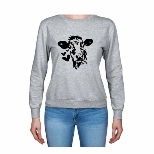 Cow and Hearts Sweatshirt