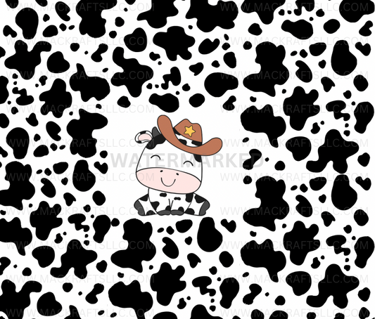 Cute Cow With Cowboy Hat & Cow Print Instant Digital Download
