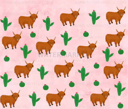 Cactus & Highland Cows Pretty Pink & Simple Instant Digital Download