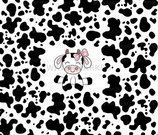 Cute Cow With Pink Bow & Cow Print Instant Digital Download