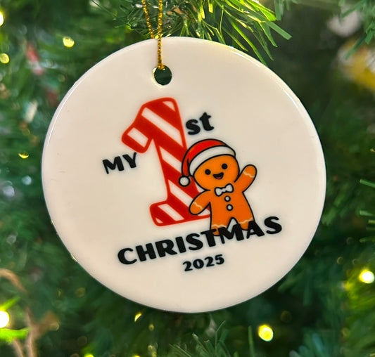 New***My First Christmas Ceramic Ornament