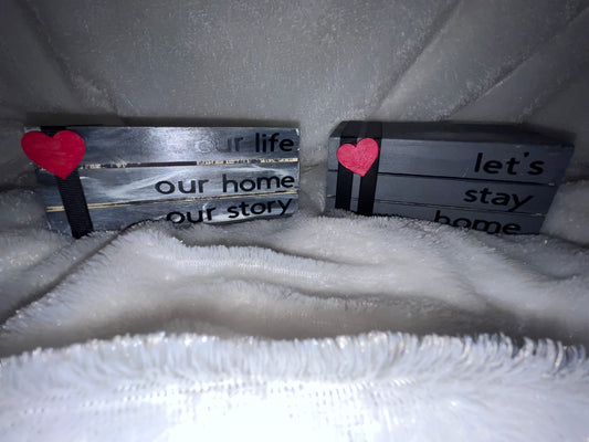 Our Life Our Home Our Story & Let’s Stay Home Handcrafted Crate Set