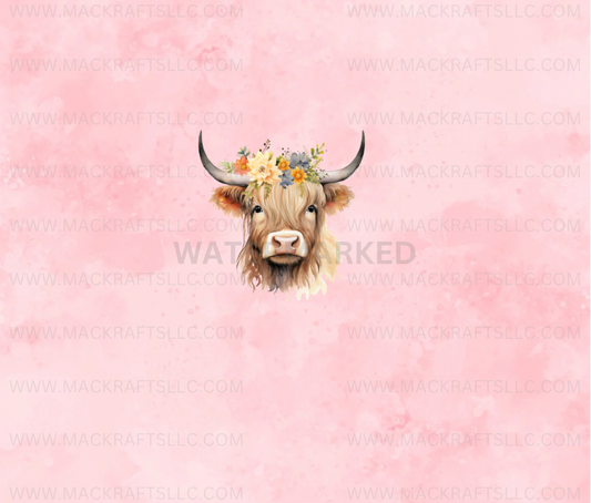 Highland Cow Pretty Pink Instant Digital Download