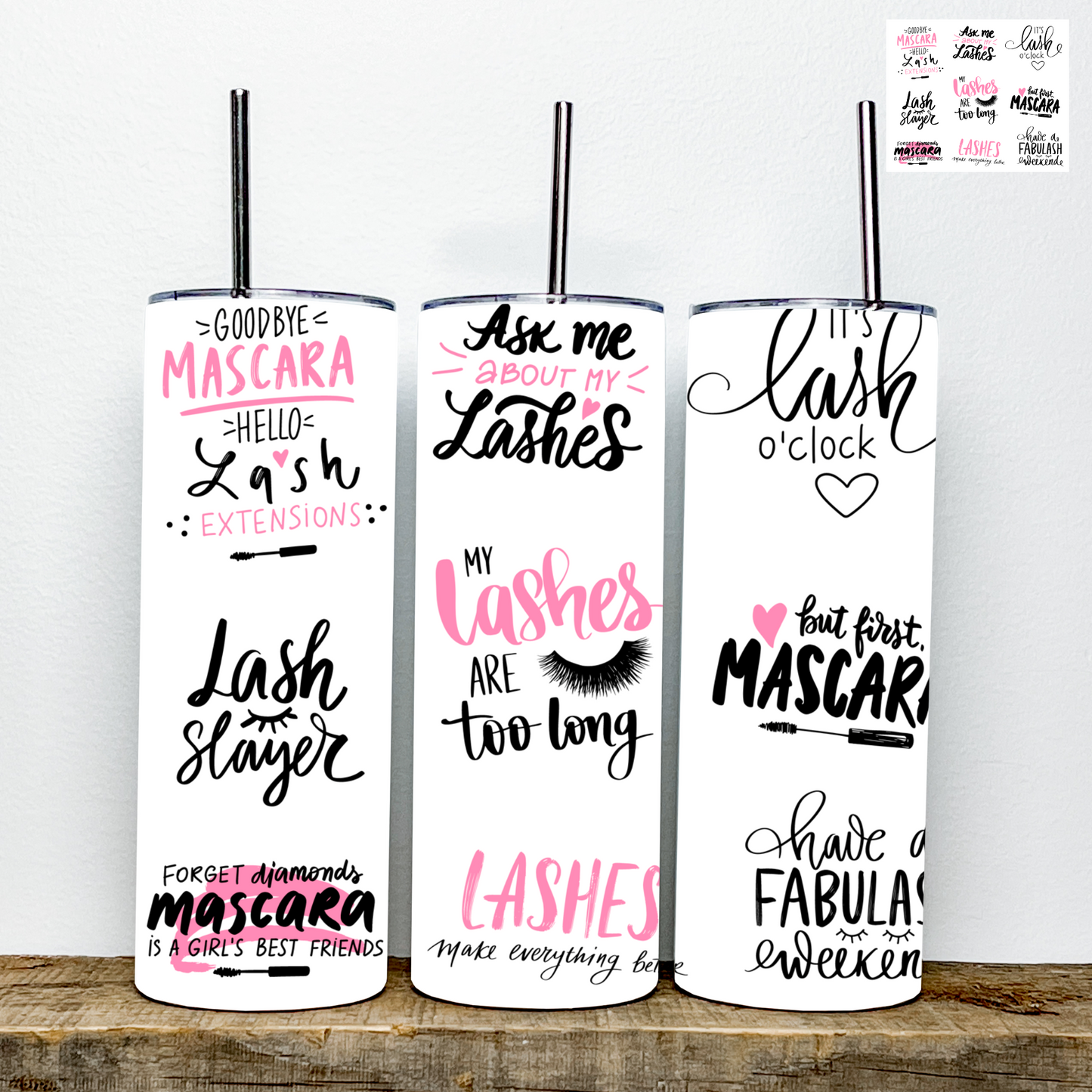 Lashes Tumbler | Stainless Steel Double Wall Tumbler