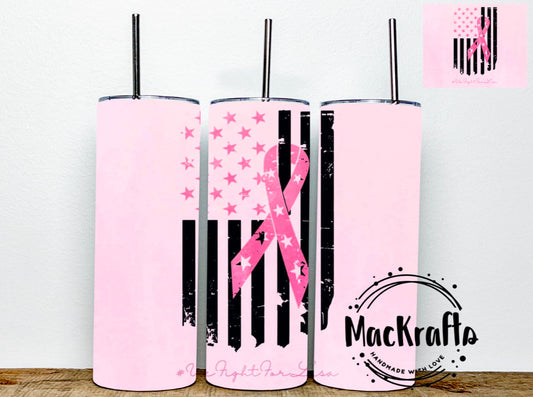 Breast Cancer Awareness Tumbler | We Fight For Lisa | Stainless Steel Double Wall Tumbler