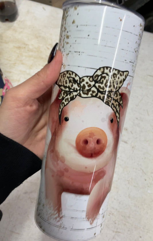 Pig and Cheetah Print RTS 20oz Tumbler
