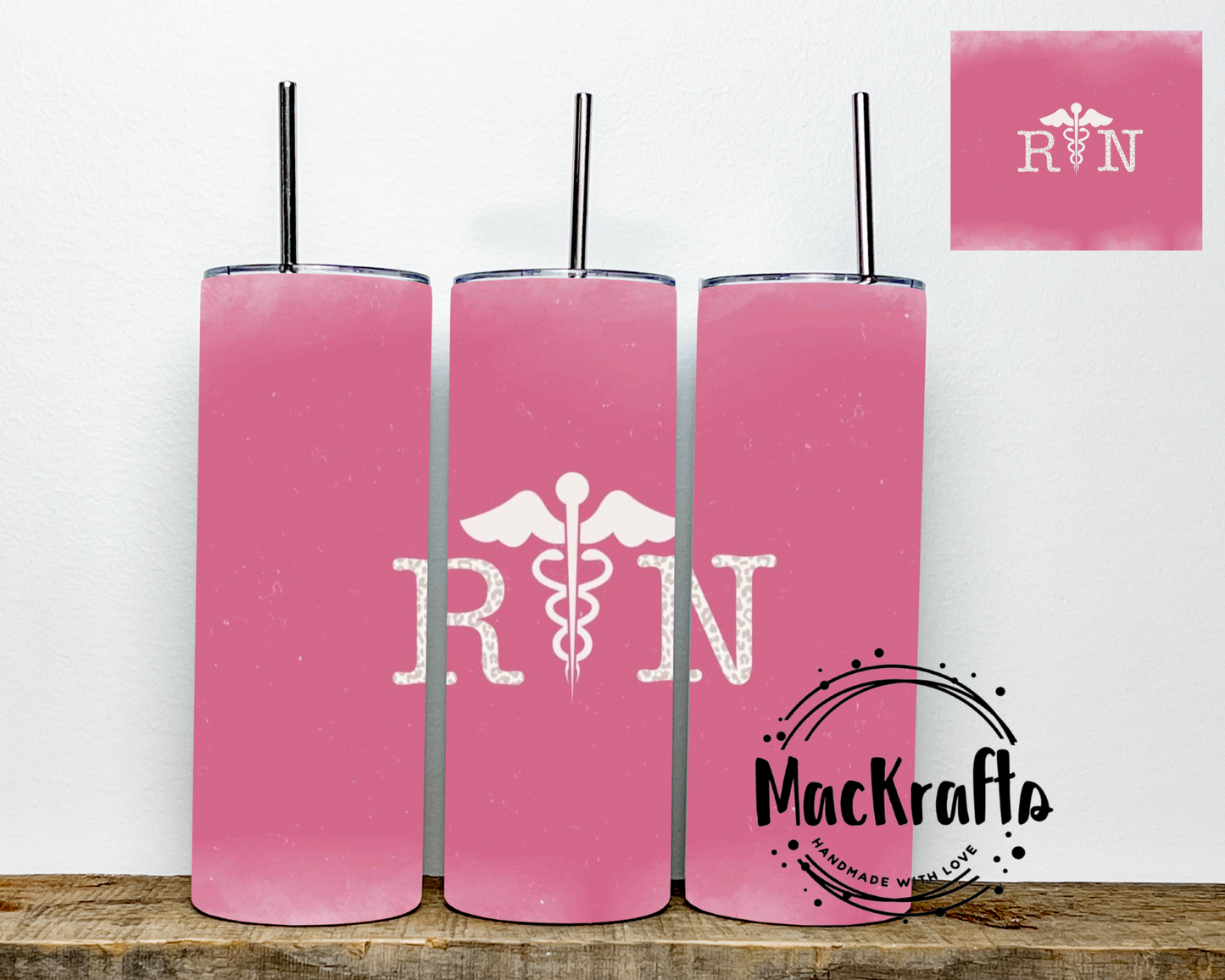 Pink RN Tumbler | Stainless Steel Double Wall Tumbler