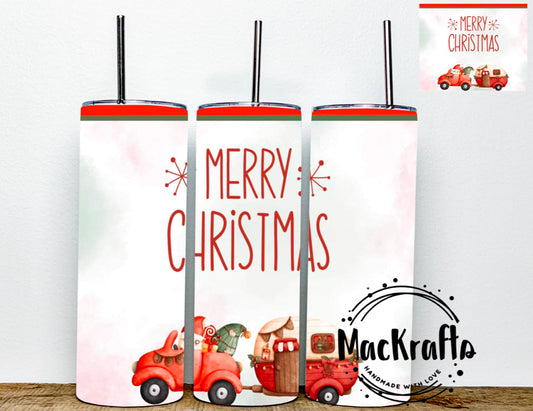 Merry Camper Christmas Tumbler | Stainless Steel Double Wall Tumbler