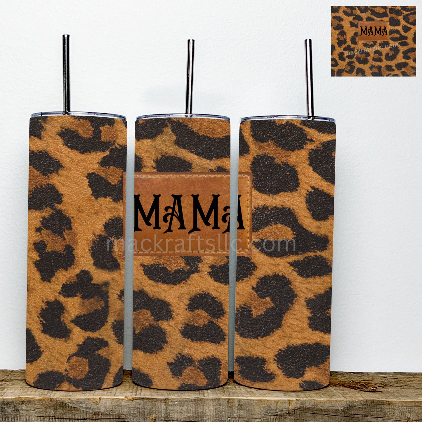Mama Leather Patch Tumbler | Stainless Steel Double Wall Tumbler