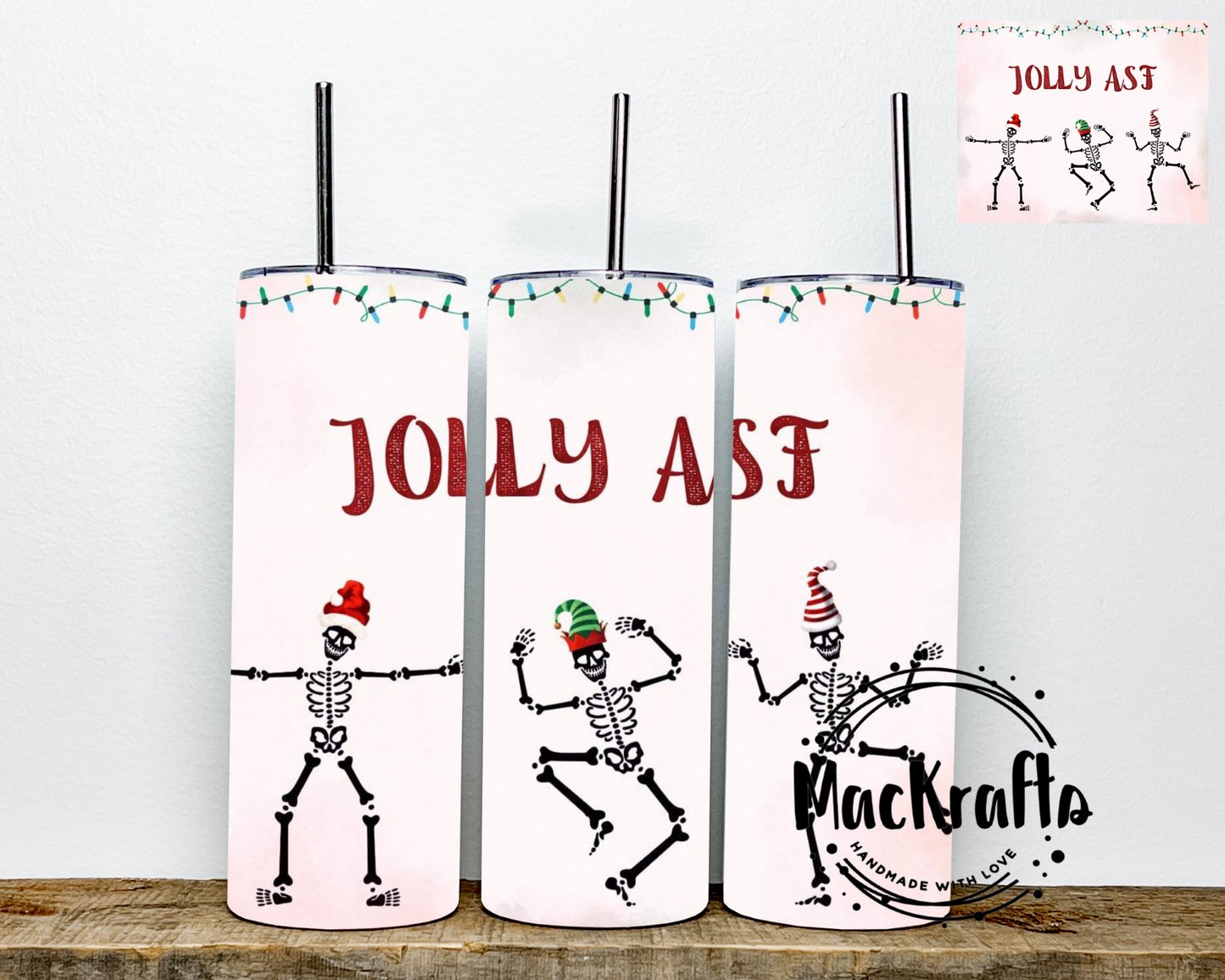 Jolly ASF Skeletons Dancing Tumbler | Stainless Steel Double Wall Tumbler
